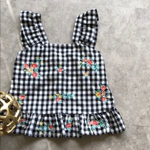 NEVER USED Dillard’s kids plaid flower tank top